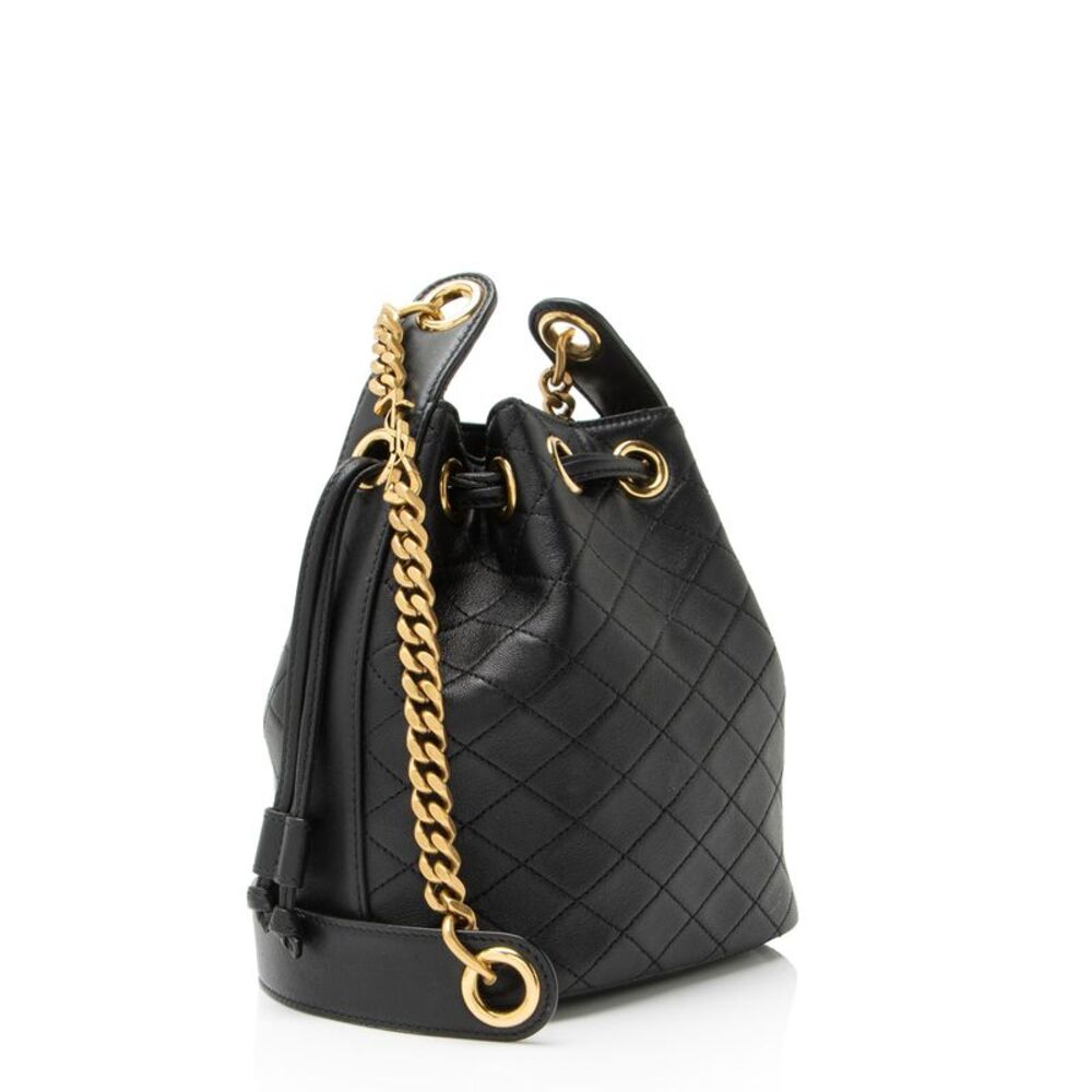 Saint Laurent Quilted Lambskin Cassandre Small Bucket Bag - Picture 2 of 10